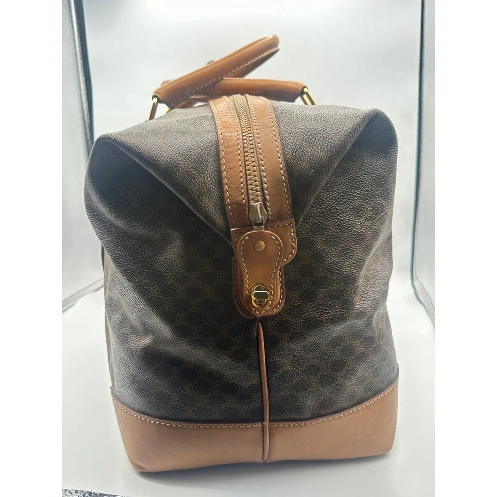 Vintage Celine Macadam Canvas Boston Bag XL Weekender Travel Duffle Carry-On - Picture 10 of 15